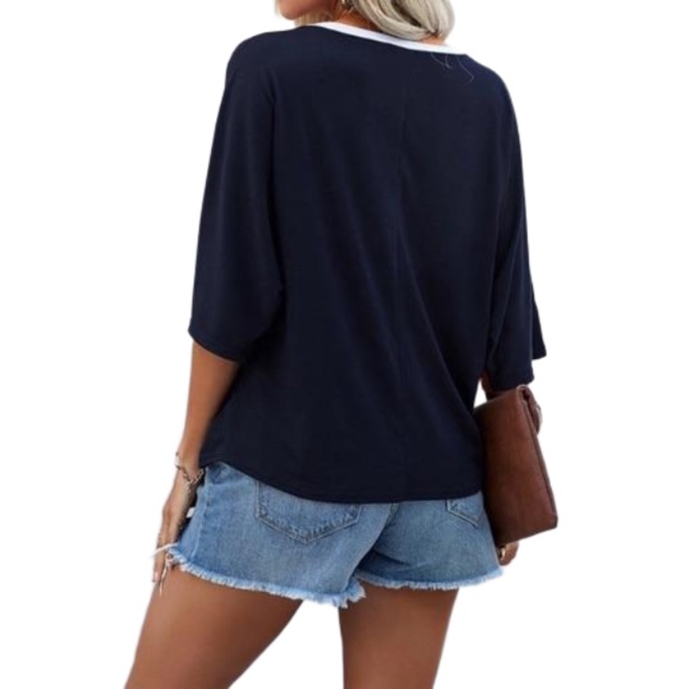 Women's Dolman Half Sleeve Loose Top - Picture 5 of 14